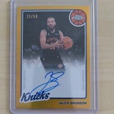 Topps 2025-26 Topps Chrome Updates Jalen Brunson Knicks Auto 20/50 80TBA-JB picture