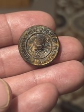 Rare 1880s U.S. Indian Department Brass Coat Button nonMagnetic - Standing Rock picture