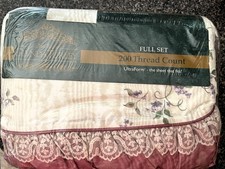 NIP Vtg Glynda Turley Rose Rhapsody JC Penney Full Set Sheets Double Lace Floral picture