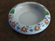 Rare Vintage Mid Century Japanese Trico Nagoya Hand Painted Floral Ashtray picture