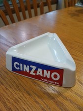 Vintage CINZANO Ceramic Triangular Ashtray 5 3/8” Made in Italy Richard Ginori  picture