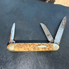 Vintage WILH Wagner Germany Whittler Folding Pocket Knife Bone Handles picture