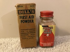 Dill’s First Aid Powder, 200 Grains w/ Orig. Box, circa 1930s, Rare Find, READ picture