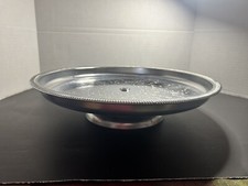VTG Shelton-Ware NYC Embossed Round Lazy Susan Rotating Tray Silver-tone TLC picture