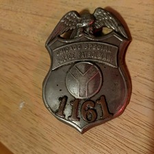 Obsolete C.H. Hanson Chicago Special Police Patrolman Shield As is Badge #1161 picture