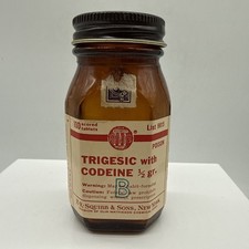 Vintage E.R. Squibb & Sobs Trigesic w/ Codeine 100 Tablet Bottle Empty USA picture