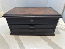 Vintage THE L.S. STARRETT CO.   - 3 Drawer Machinist Tool Chest with key picture