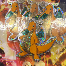 Vintage Pokémon Dragonite Holographic Glitter Vinyl vending Stickers picture