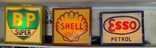 Vintage BP Super Shell Esso Petrol Light Box Signs Garage Petroliana picture