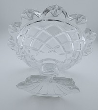 Vintage Polonia Crystal Pedestal Compote Candy Bowl Dish Poland 1940's picture