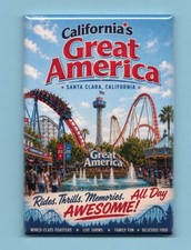 CALIFORNIAS GREAT AMERICA TRAVEL POSTER *2X3 FRIDGE MAGNET* SOUVENIR GIFT CA picture