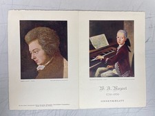 Vintage Mozart Museum Pamphlet Postcard Salzburg Austria Gedenblatt Classical picture