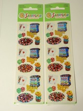 Lot 2 Vtg Sandylion Prismatic Casino Slot Machine Stickers *SEALED* picture