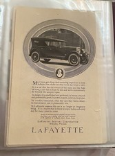 ANTIQUE 1924 ORIGINAL 9” X 7” Black & White Print AD LaFayette picture