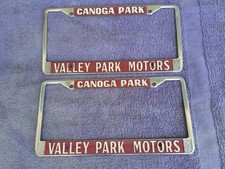 Vintage Canoga Park California Valley Park Motors/Ford License Plate Frame picture