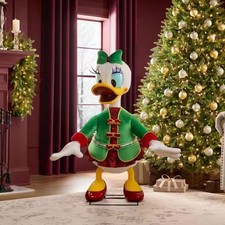 4-FT ANIMATED DISNEY'S DAISY DUCK INTERACTIVE CHRISTMAS ANIMATRONIC PROP... picture