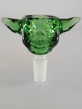 14MM Cool Green Unique Thick Glass Star Wars Yoda Replacement Hookah Bowl Slide  picture
