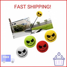 SHMZK 4 PCS Car Antenna Toppers, Funny Halloween Skull Spooky Smile Car Antenna picture