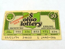 Vintage First 1974 Ohio State Lottery Ticket Ohio Lottery, First ticket picture