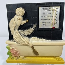 Vintage 1970s Miller Studio Chalkware Wall Plaque Poodle in Bathtub picture