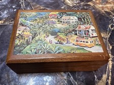 Vintage Wood Trinket Box by Eve Foster Jamaica Folk Art picture