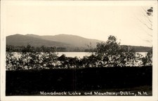 Dublin NH Moadnock Lake and Mountain c1950s Real Photo Vintage Postcard picture