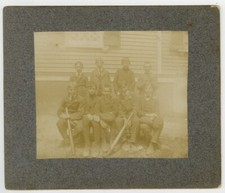Baseball Team 1890 Cabinet Card Photo Bat Glove Boys School Catchers Mask  picture