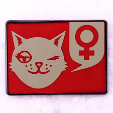 Feminist Cat with Female Symbol Enamel Pin Girls Accessories picture