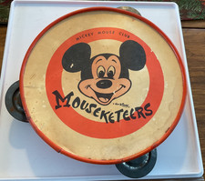 VINTAGE C. 1955 MICKEY MOUSE CLUB MOUSEKETEERS TAMBOURINE picture