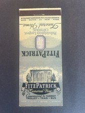 Vintage Pennsylvania Matchbook “FitzPatrick Funeral Home” Philadelphia picture
