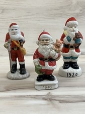3 VTG 1990s 1920 1945 Collectible Ceramic Santa Claus Father Christmas Figures picture