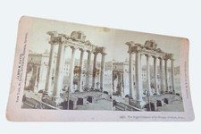 Antique B.W. Kilburn Stereoview Of The Eight Columns Temple Of Saturn Rome 1897 picture
