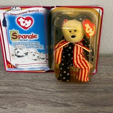 2000 Ty Teenie Beanie Baby Spangle the Bear McDonald's International 7 Used picture