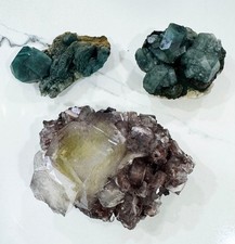 Group OfApophyllite With Marshy Apophyllite Rocks Crystals And Mineral Specimens picture