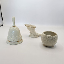 Lenox Cornucopia Gold Handcrafted Porcelain Bell, Ivory/Gold Floral tealight picture