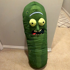 JUMBO 36-inch Pickle Rick Rick and Morty Plush Stuffed Animal Toy, Green/Yellow picture