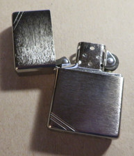 ZIPPO LIGHTER NEW 230 VINTAGE LOOK BRUSHED CHROME w/ SLASHES NO BOX LIGHTER ONLY picture