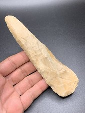 Authentic Massive Cobbs Arrowhead From Missouri Banded White And Tan Chert 5 7/8 picture