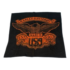 Vintage Harley Davidson Biederlack Eagle Throw Blanket 54x48 Made USA picture