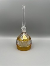 Vintage Goebel Crystal Bell Yellow Clear Germany 7 5/8 Inches Tall picture