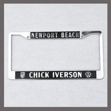 Chick Iverson Porsche VW Volkswagen License Plate Frame Newport Beach California picture