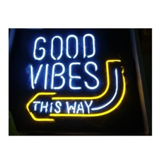 New Good Vibes This Way Arrow Neon Sign Light Lamp Workshop Decor YU 24