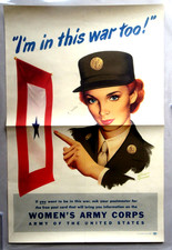 original WAC WWII 1944 I'M IN THIS WAR TOO Stuart Grove home front poster wb picture