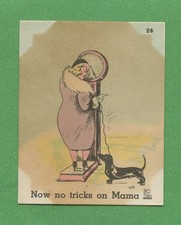 1937 Dogs by Zito No 26 Dachshund Scale Vintage Humor Trading Card picture