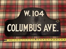 1900s NEW YORK CITY LOWER MANHATTAN HUMPBACK PORCELAIN STREET NYC SIGN picture