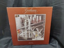 GORHAM HOLIDAY TRADITION  6 PIECE MARTINI / COCKTAIL SET - GLASSES SHAKER & TRAY picture