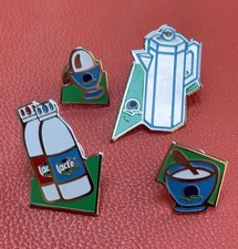 🇫🇷Vintage French Lactel Advertising Pins Lot of 4 Milk Coffee Egg Breakfast picture