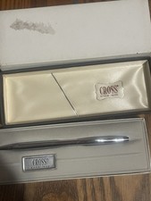 New/Older Chrome Cross 3502 Ball Pen in box Excellent. Writes Fine Dad Engraved picture