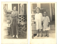 Dresses Mother Daughters  1901-1907 Ordinary people 2 Old Photo Postcards RPPC picture