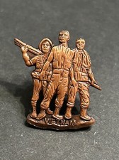 Vietnam War Memorial 3 Servicemen Pin Army Marines Veterans Soldiers picture